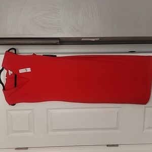 New York and Co red v neck sheath